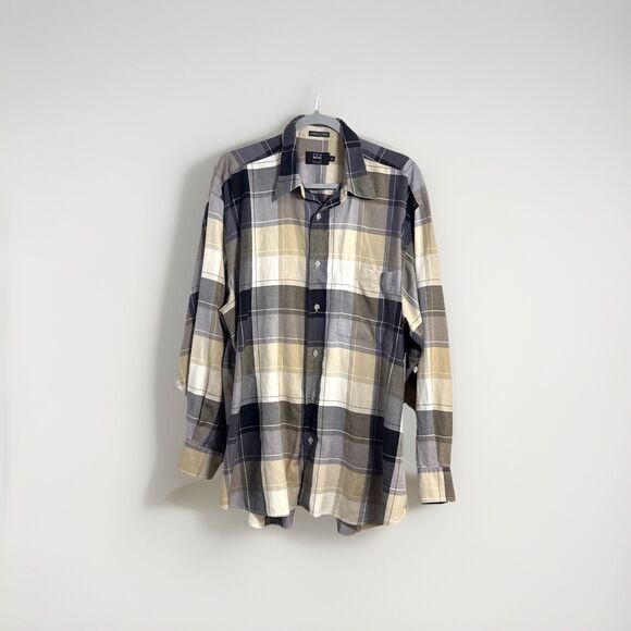 IKE BEHAR Other - IKE BEHAR New York Men's Button Front Long Sleeve Shirt XL Silk/Cotton - Italy